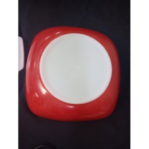 Vintage Pyrex Square Red Hostess Covered Casserole Dish With Lid - Picture 8 of 11